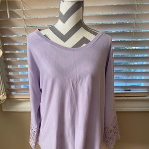 TALBOTS Lavender Lace Sleeve Tunic